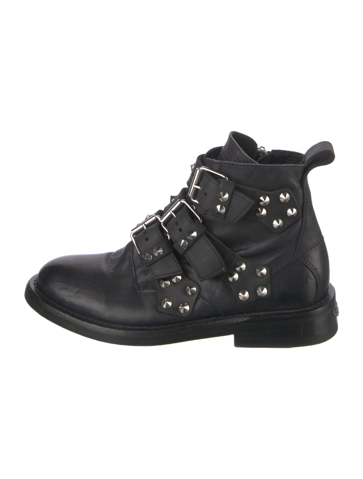 Zadig & Voltaire Spike Accents Leather Combat Boots