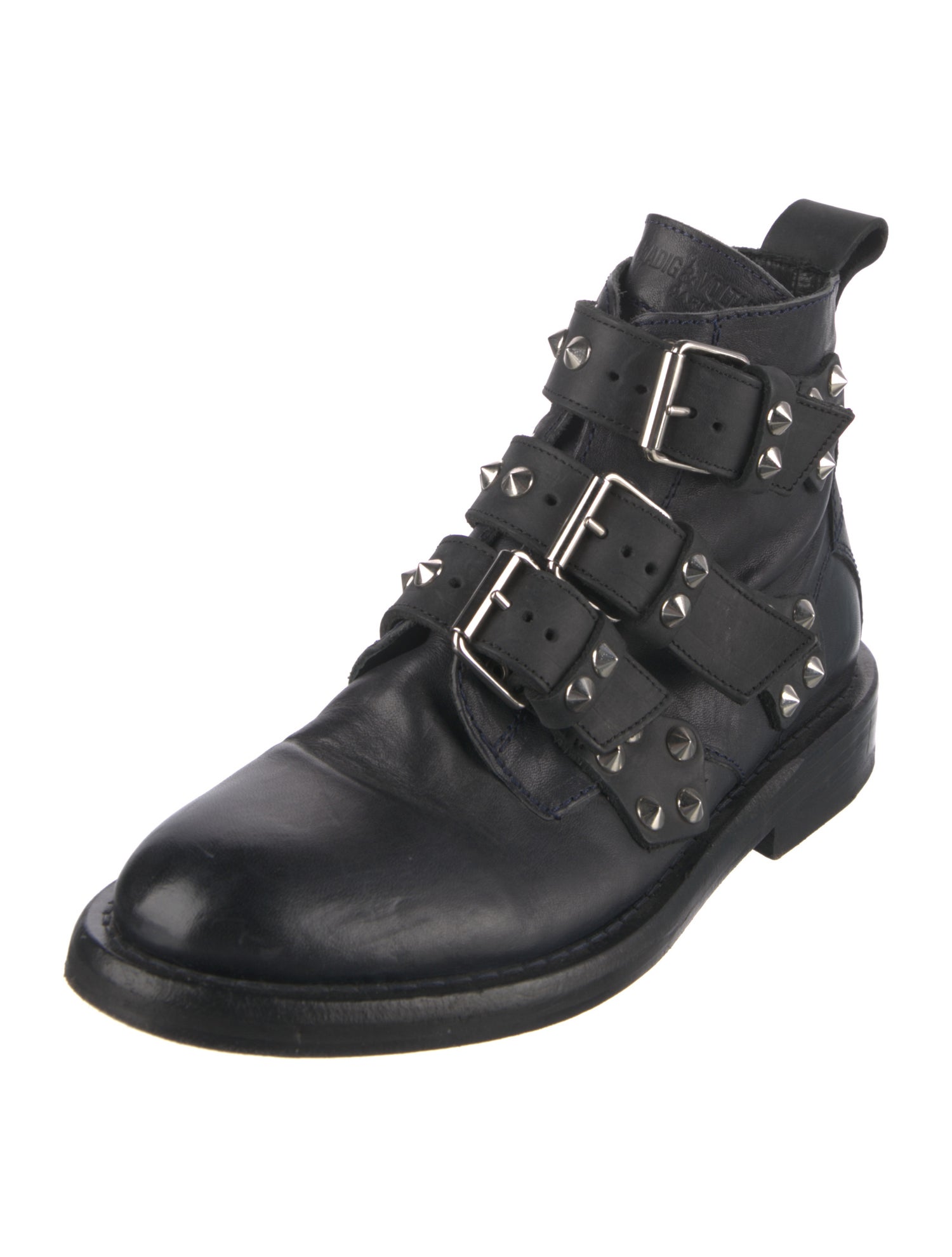 Zadig & Voltaire Spike Accents Leather Combat Boots