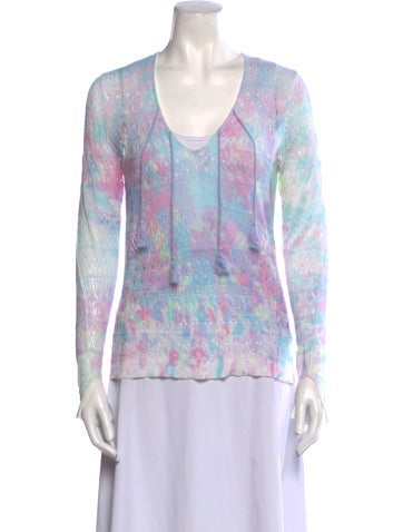 Zadig & Voltaire Knitwear Tie-Dye Print V-Neck Sweater S