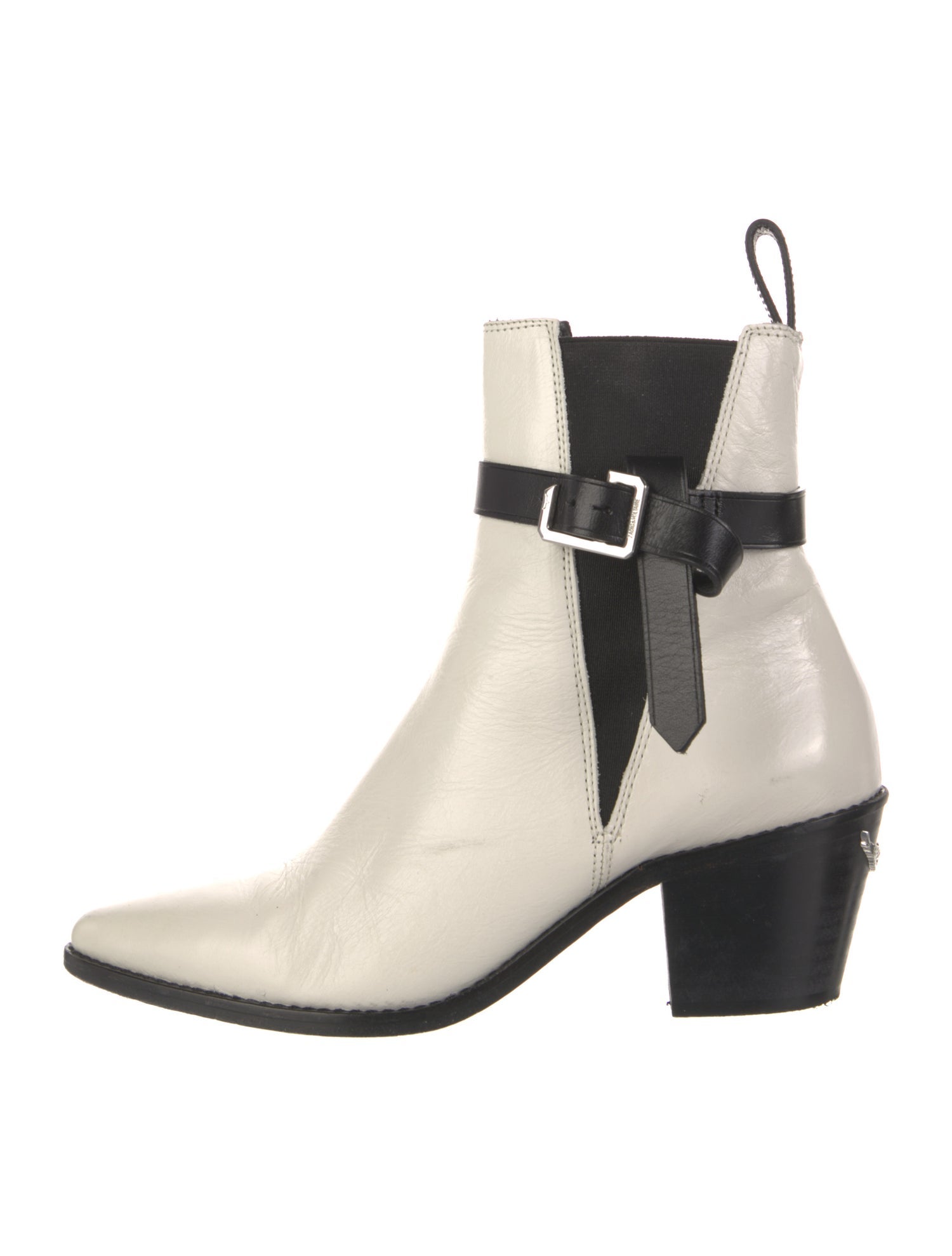 Zadig & Voltaire Leather Embroidered Accent Chelsea Boots