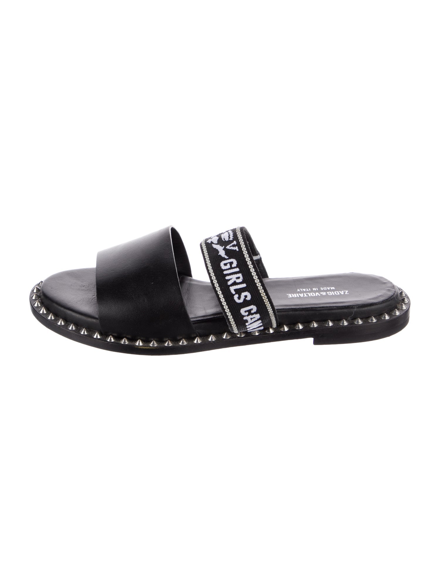 Zadig & Voltaire Leather Printed Slides