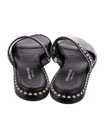 Zadig & Voltaire Leather Printed Slides