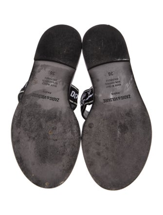 Zadig & Voltaire Leather Printed Slides