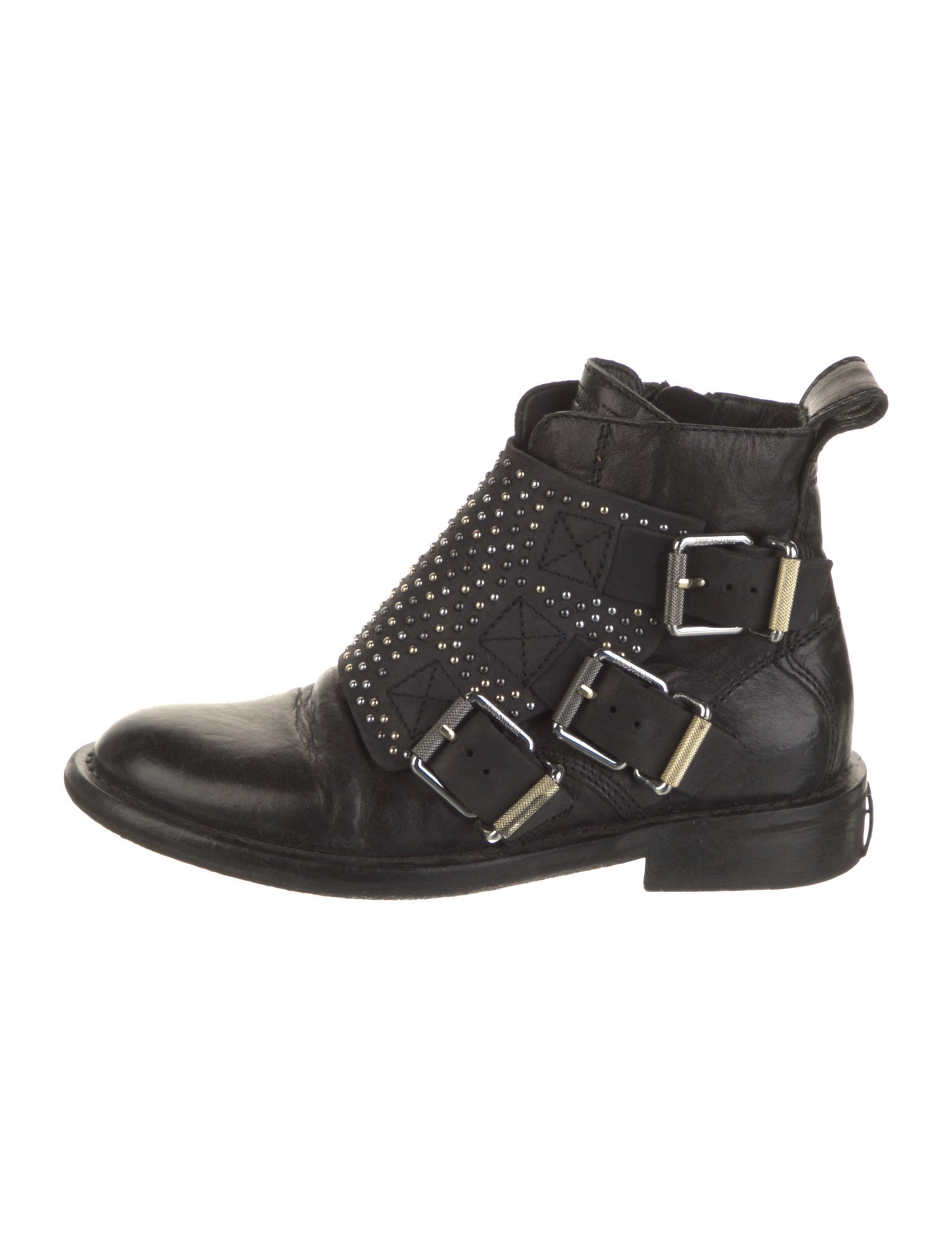 Zadig & Voltaire Leather Studded Accents Combat Boots