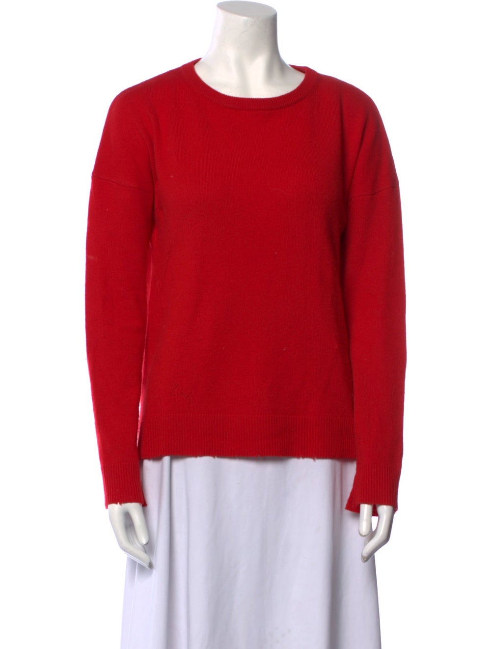 Zadig & Voltaire Cashmere Pullover Red Embroidered Accent Long Sleeve