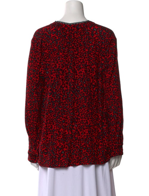 Zadig & Voltaire Animal Print V-Neck Blouse