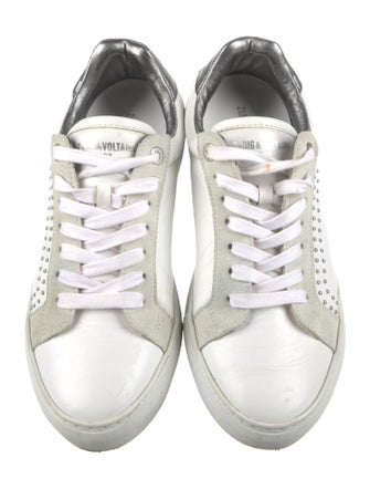 Zadig & Voltaire Leather Studded Accents Sneakers
