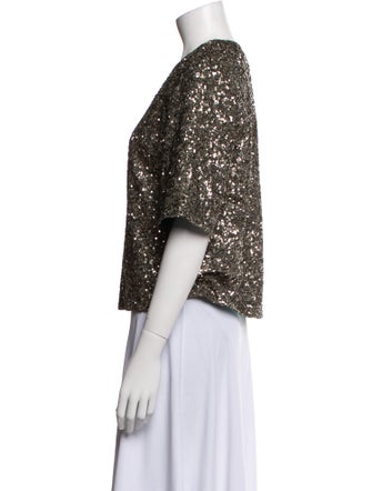 Zadig & Voltaire Sequin V-Neck Crop Top