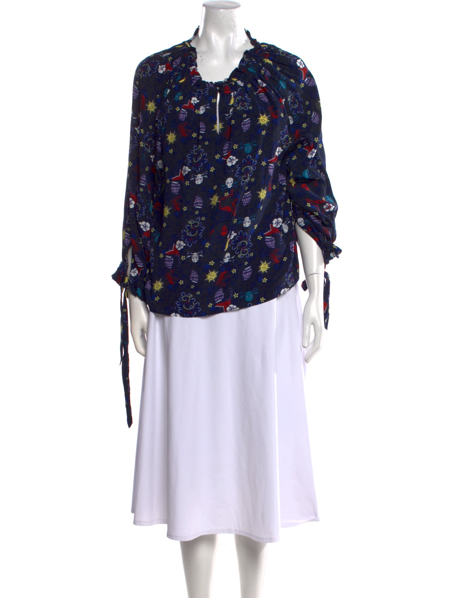 Zadig & Voltaire Floral Print Mock Neck Blouse