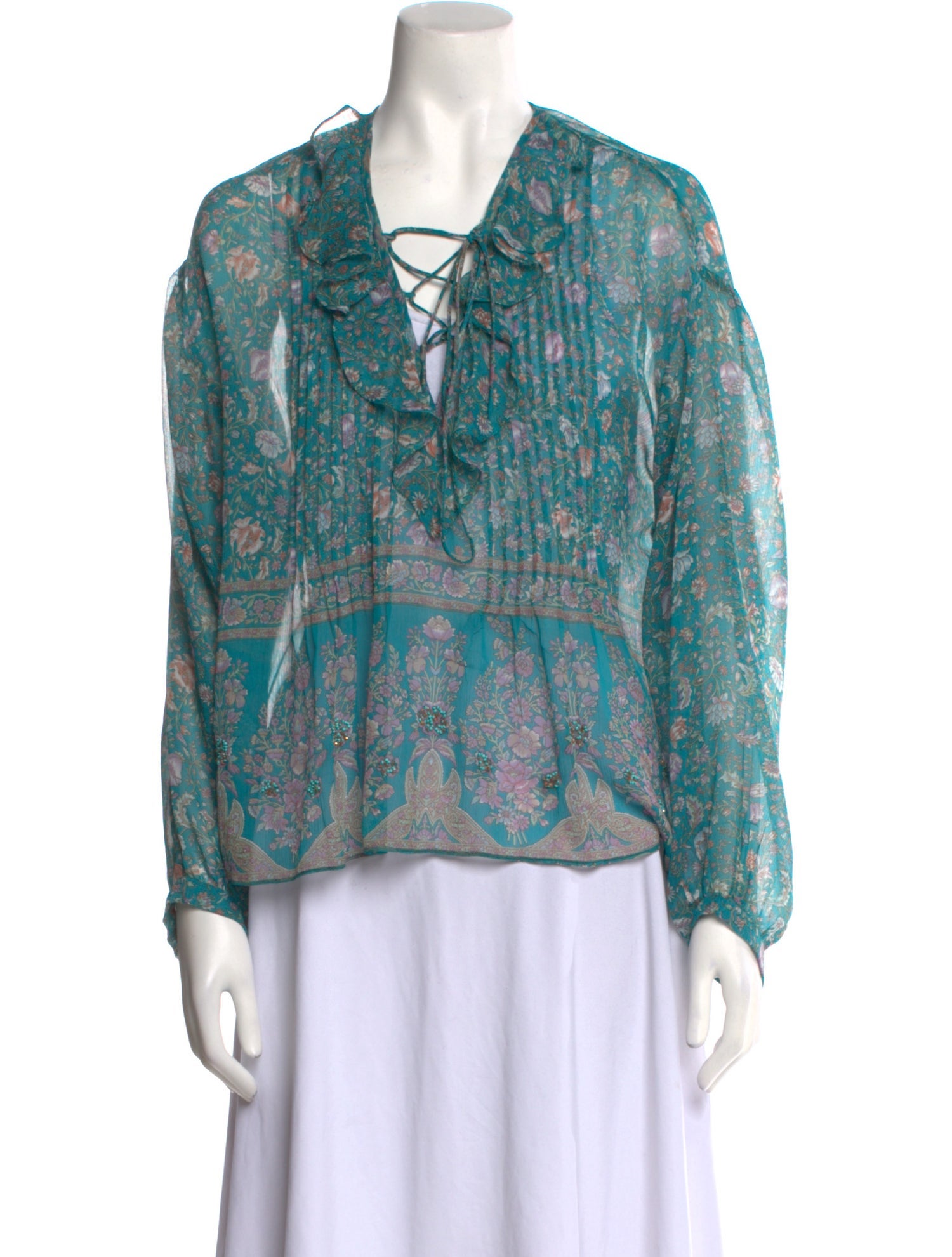 Zadig & Voltaire Paisley Print V-Neck Blouse