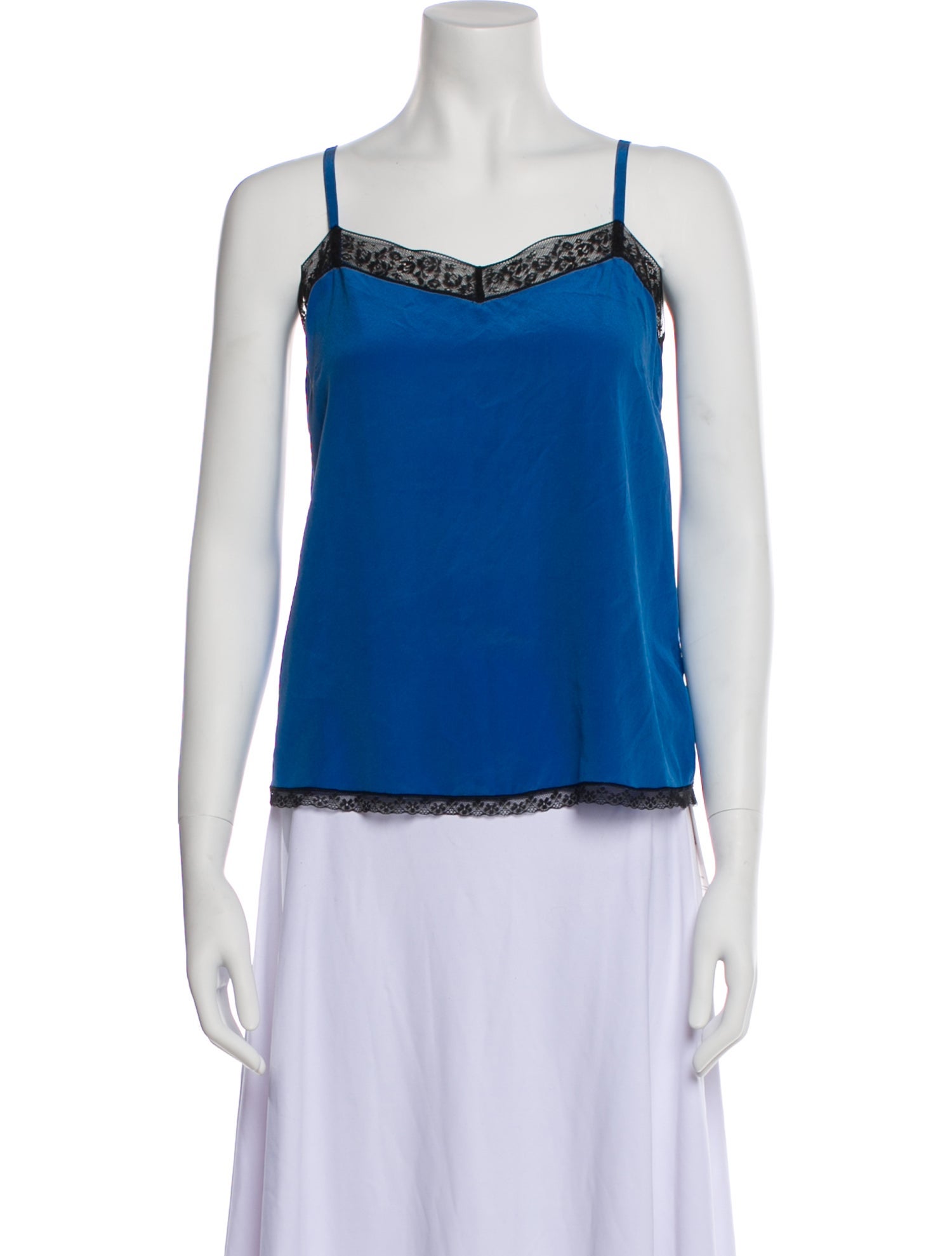 Zadig & Voltaire Silk Lace Trim Embellishment Pajamas