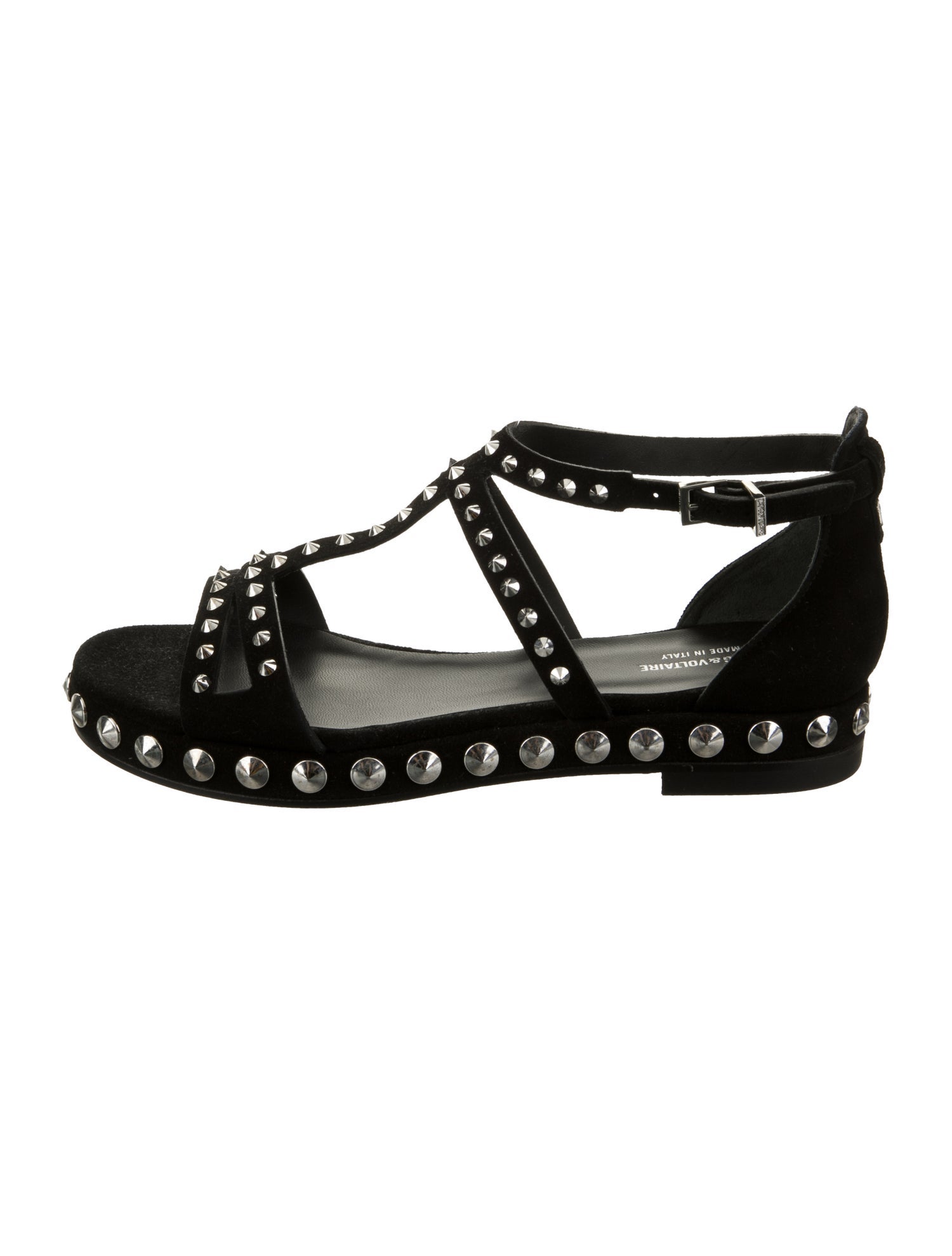 Zadig & Voltaire Suede Studded Accents Gladiator Sandals