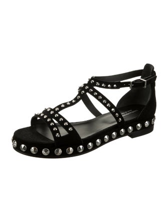 Zadig & Voltaire Suede Studded Accents Gladiator Sandals