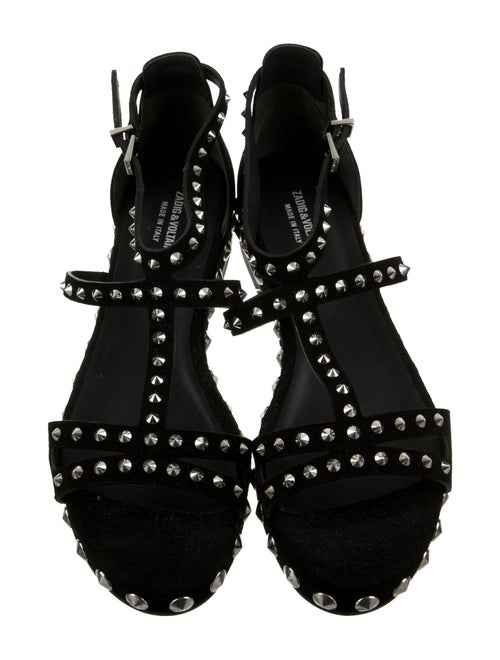 Zadig & Voltaire Suede Studded Accents Gladiator Sandals