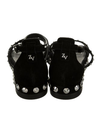 Zadig & Voltaire Suede Studded Accents Gladiator Sandals