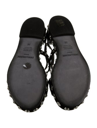 Zadig & Voltaire Suede Studded Accents Gladiator Sandals