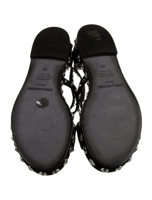 Zadig & Voltaire Suede Studded Accents Gladiator Sandals