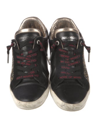Zadig & Voltaire Leather Studded Accents Sneakers