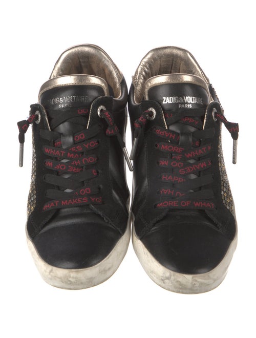 Zadig & Voltaire Leather Studded Accents Sneakers