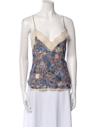 Zadig & Voltaire Floral Print V-Neck Top