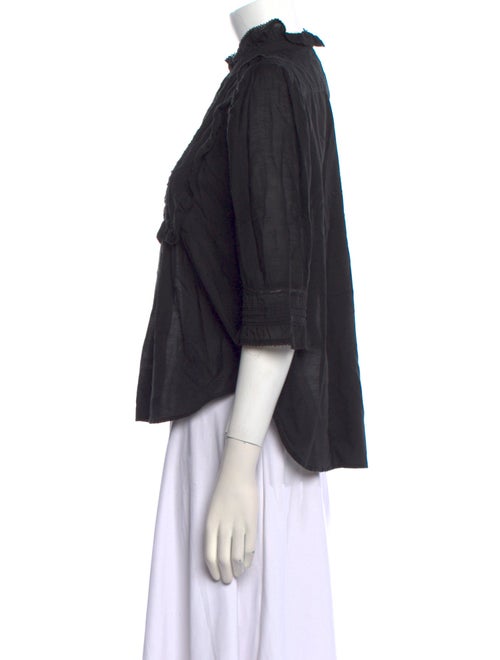 Zadig & Voltaire Mock Neck Three-Quarter Sleeve Blouse