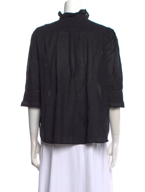 Zadig & Voltaire Mock Neck Three-Quarter Sleeve Blouse