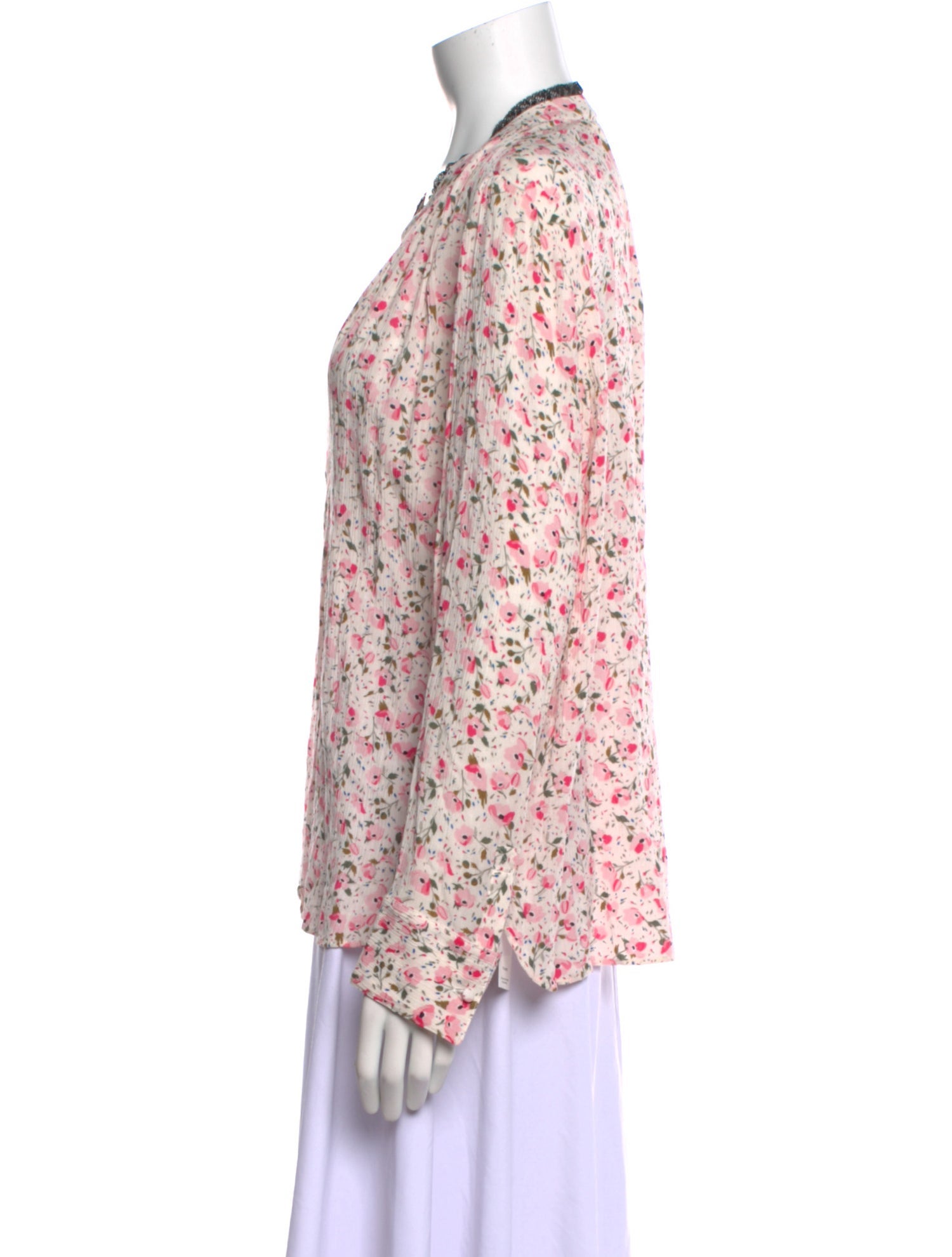 Zadig & Voltaire Floral Print V-Neck Blouse