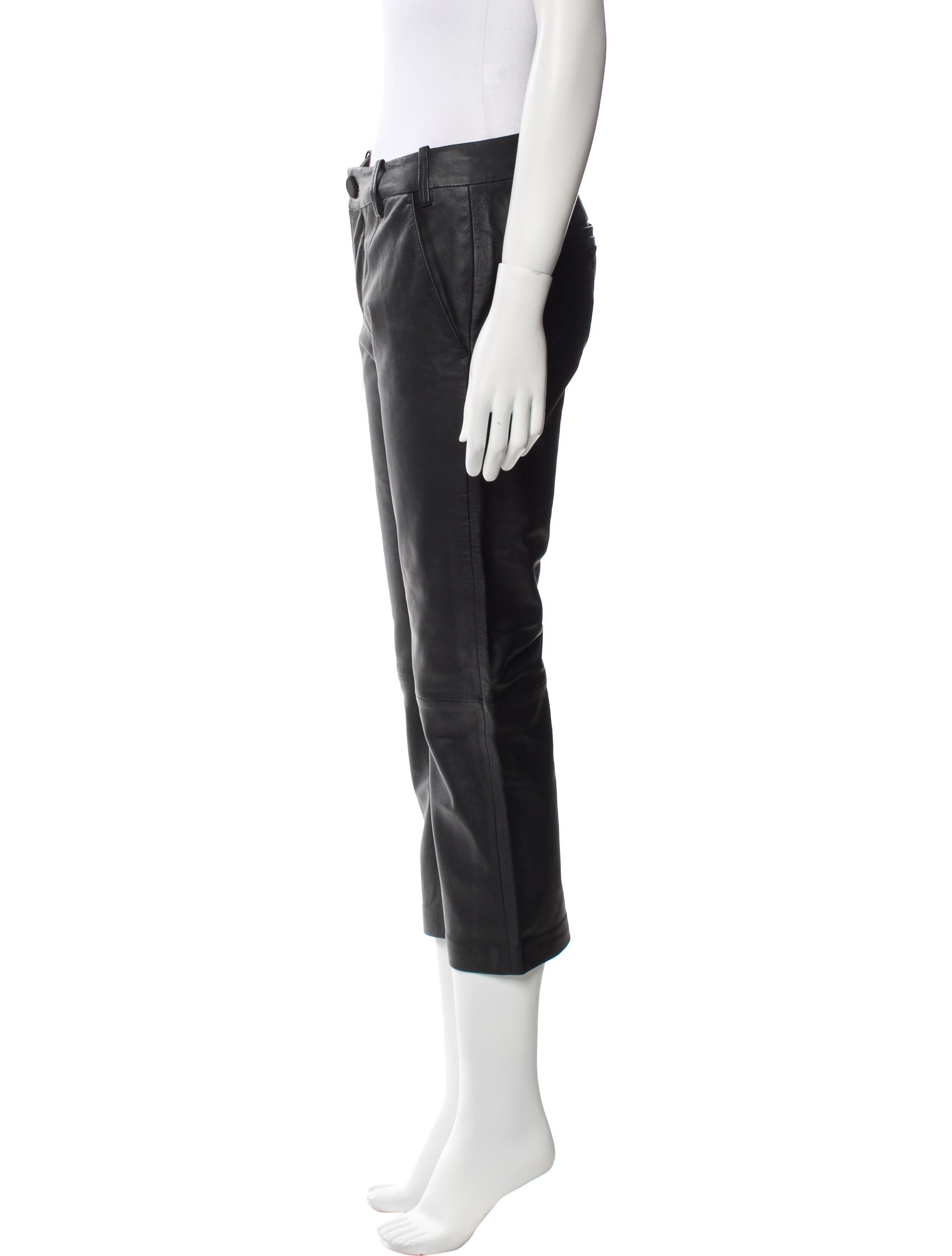 Zadig & Voltaire Lamb Leather Straight Leg Pants