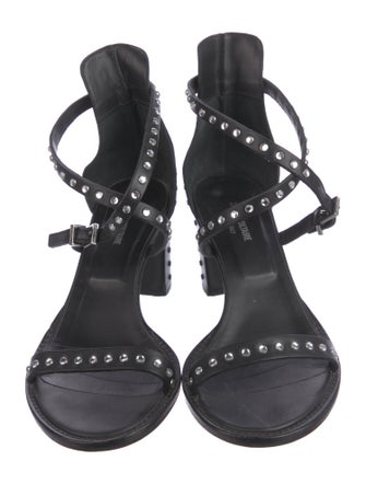 Zadig & Voltaire Leather Studded Accents Sandals
