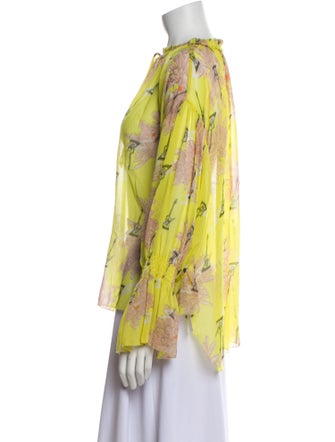 Zadig & Voltaire Floral Print Tie Neck Blouse