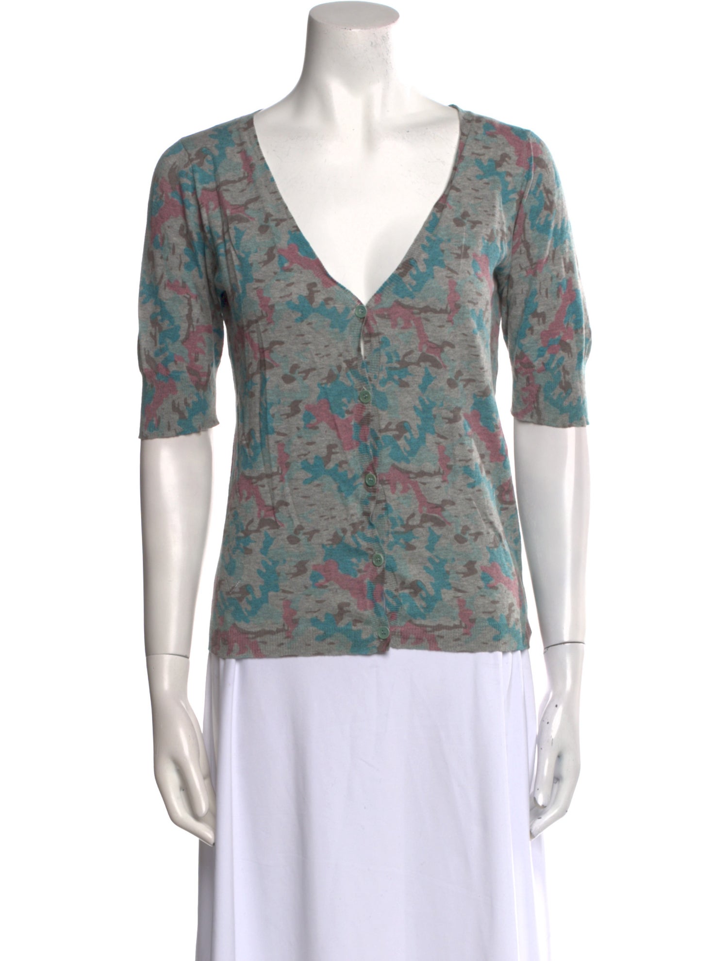 Zadig & Voltaire Floral Print V-Neck Sweater