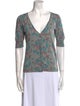 Zadig & Voltaire Floral Print V-Neck Sweater