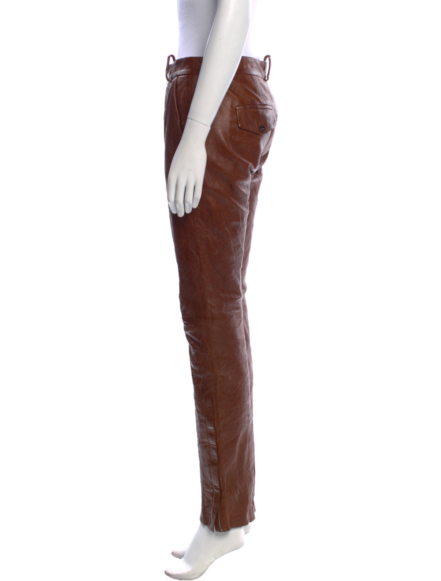 Zadig & Voltaire Lamb Leather Straight Leg Pants