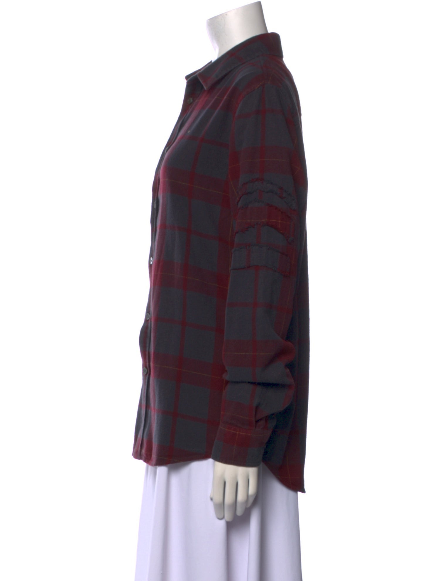 Zadig & Voltaire Plaid Print Long Sleeve Button-Up Top