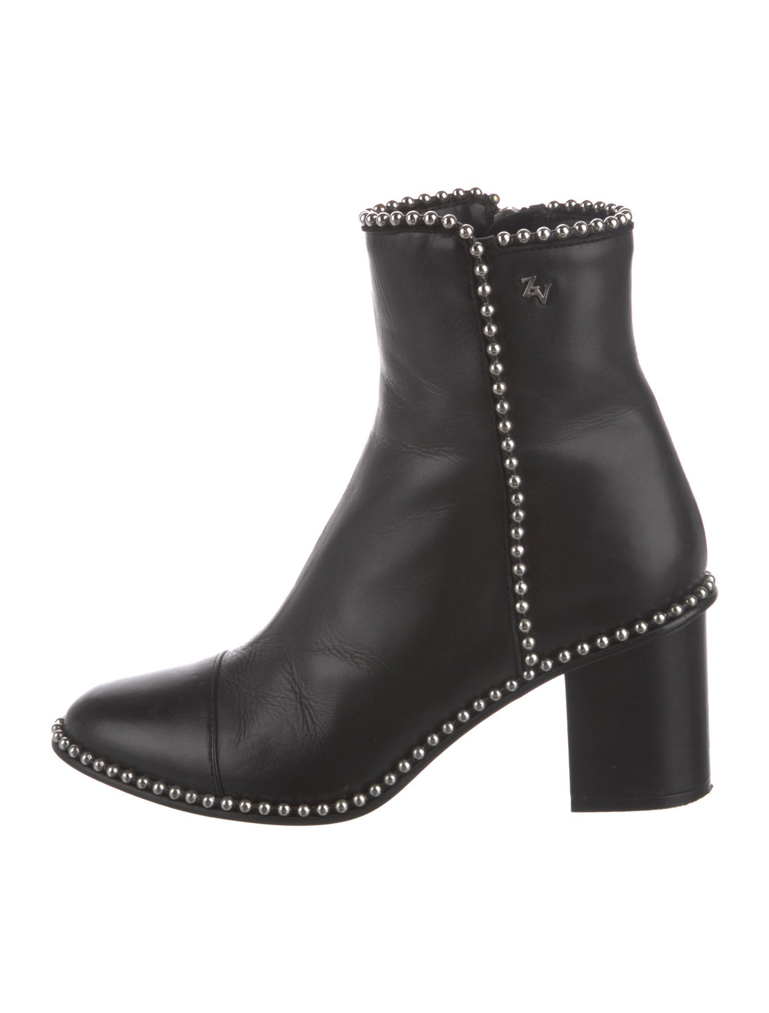 Zadig & Voltaire Leather Beaded Accents Boots