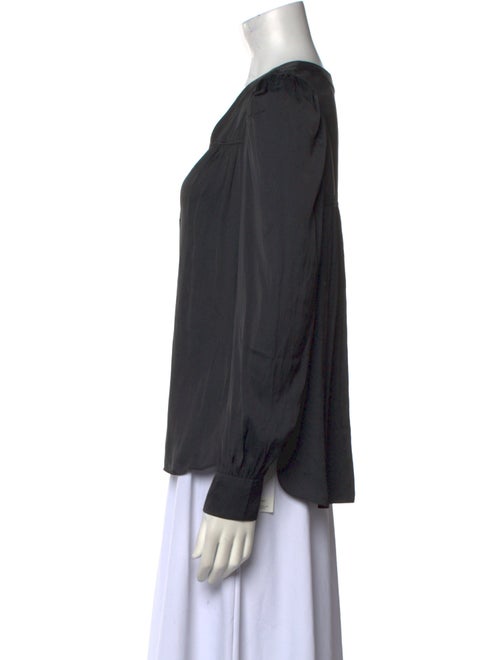 Zadig & Voltaire Plunge Neckline Long Sleeve Blouse