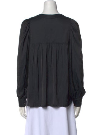 Zadig & Voltaire Plunge Neckline Long Sleeve Blouse