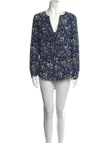 Zadig & Voltaire Tops Silk Floral Print Bodysuit S