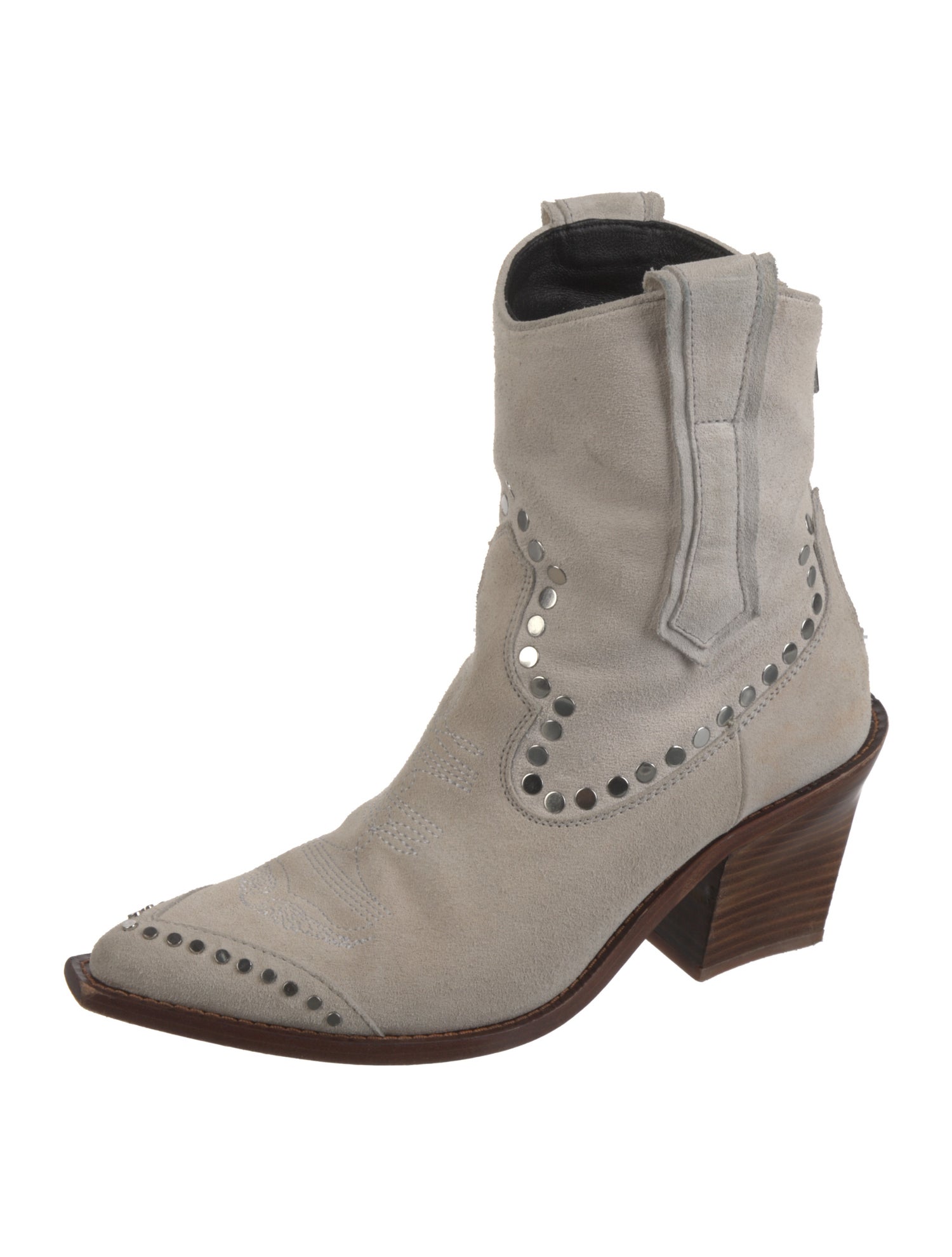 Zadig & Voltaire Suede Studded Accents Western Boots