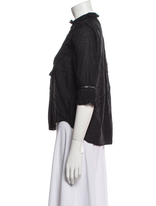 Zadig & Voltaire Mock Neck Three-Quarter Sleeve Blouse