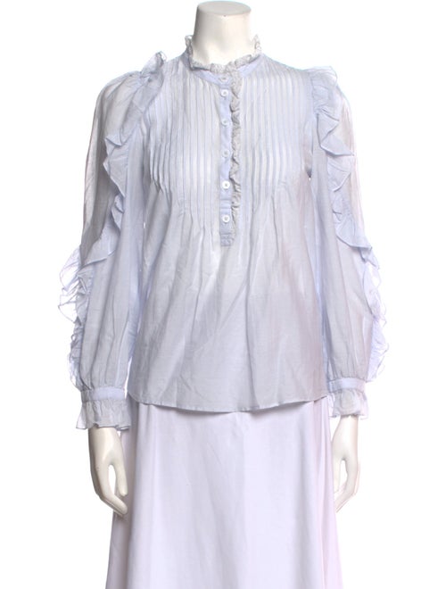 Zadig & Voltaire Mock Neck Three-Quarter Sleeve Blouse