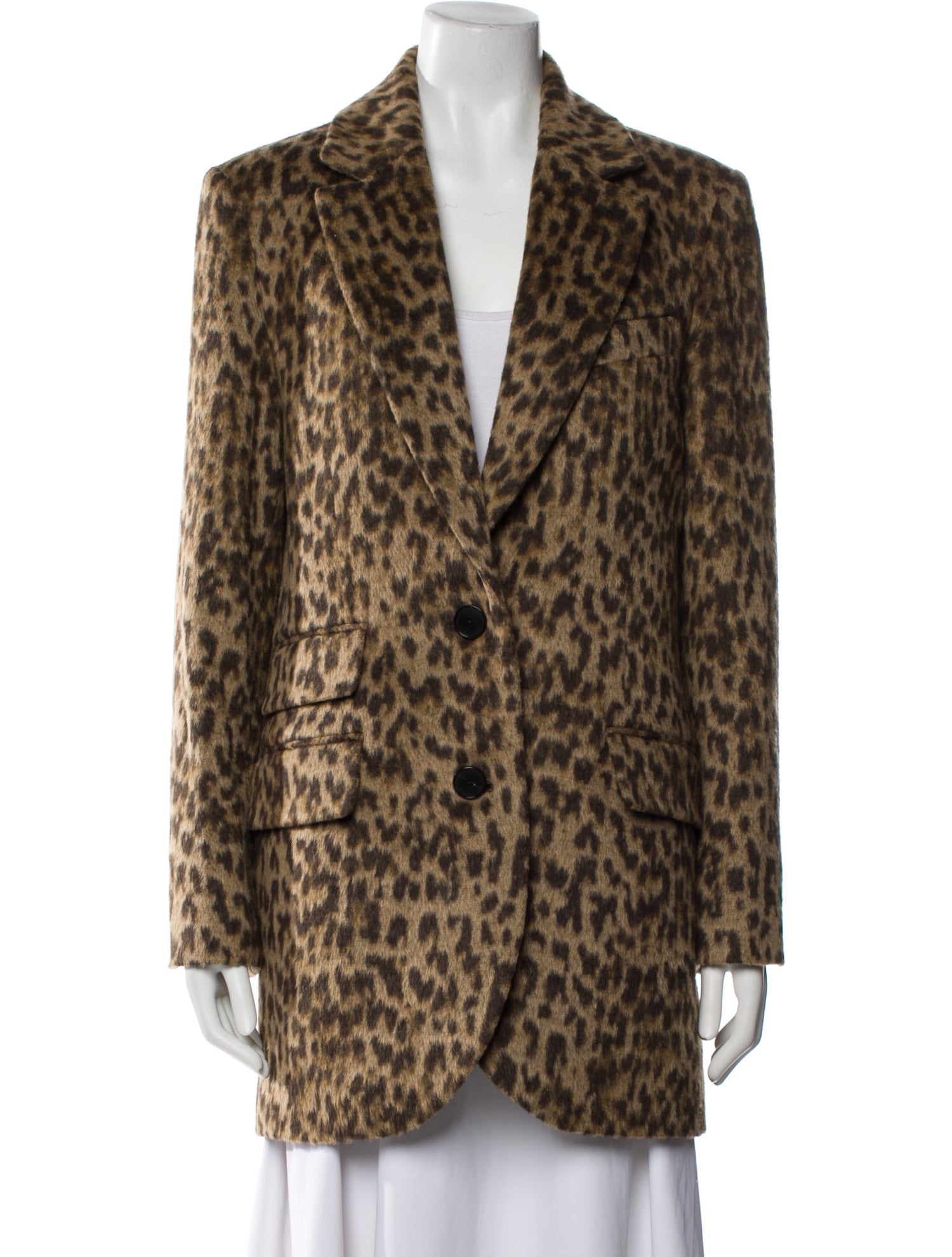 Zadig & Voltaire Animal Print Faux Fur Coat