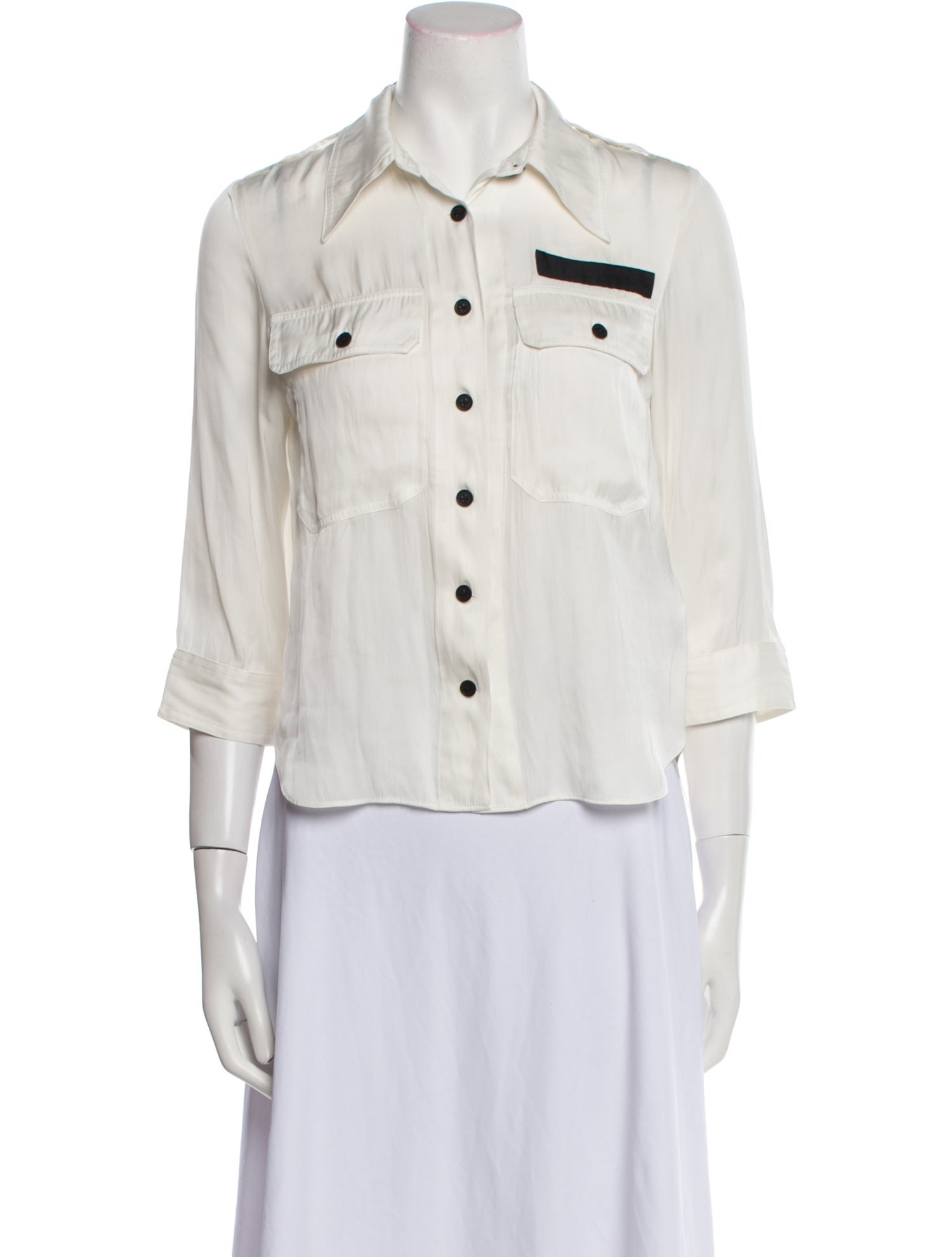 Zadig & Voltaire Three-Quarter Sleeve Button-Up Top