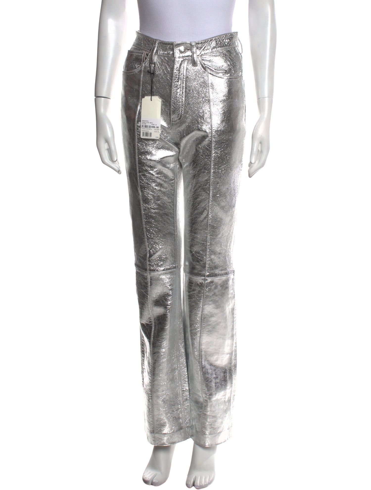 Zadig & Voltaire Goat Leather Wide Leg Pants
