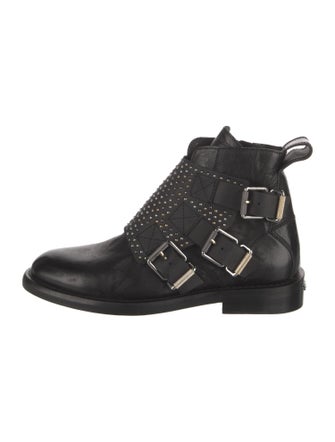 Zadig & Voltaire Leather Studded Accents Combat Boots