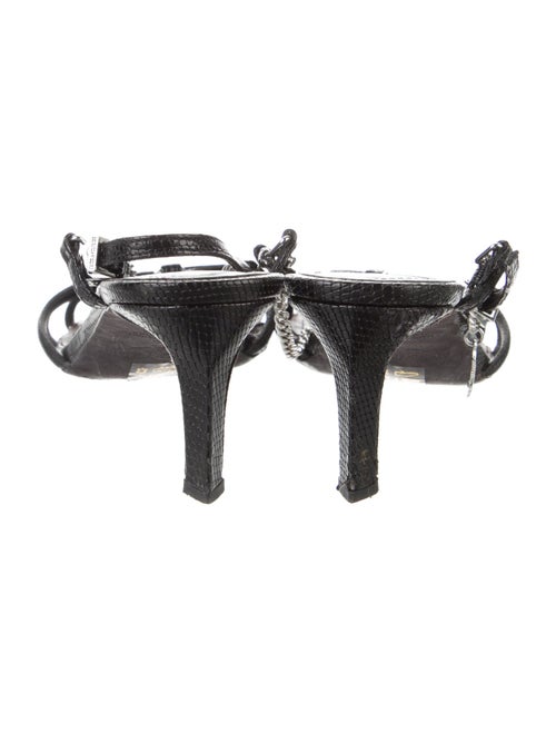 Zadig & Voltaire Leather Chain-Link Accents Slingback Sandals