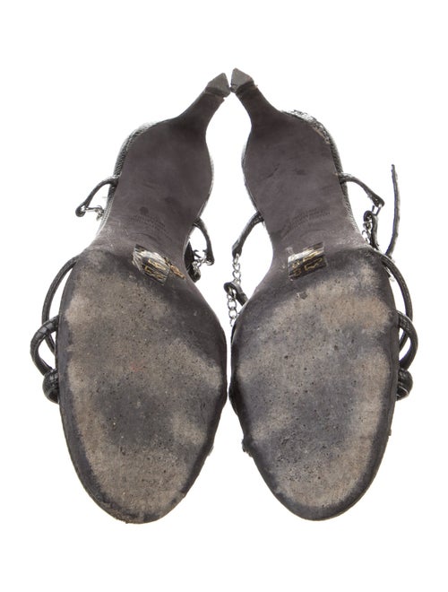 Zadig & Voltaire Leather Chain-Link Accents Slingback Sandals