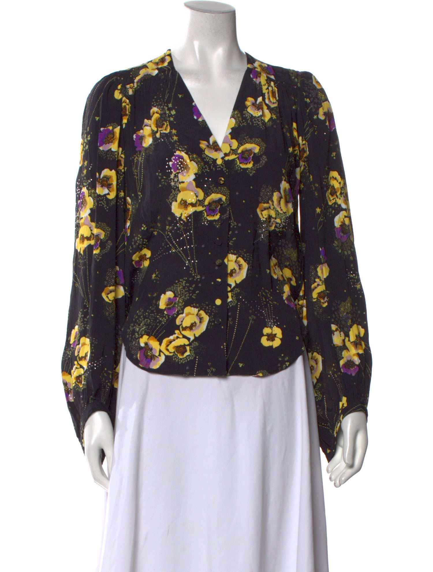 Zadig & Voltaire Silk Floral Print Blouse w/ Tags