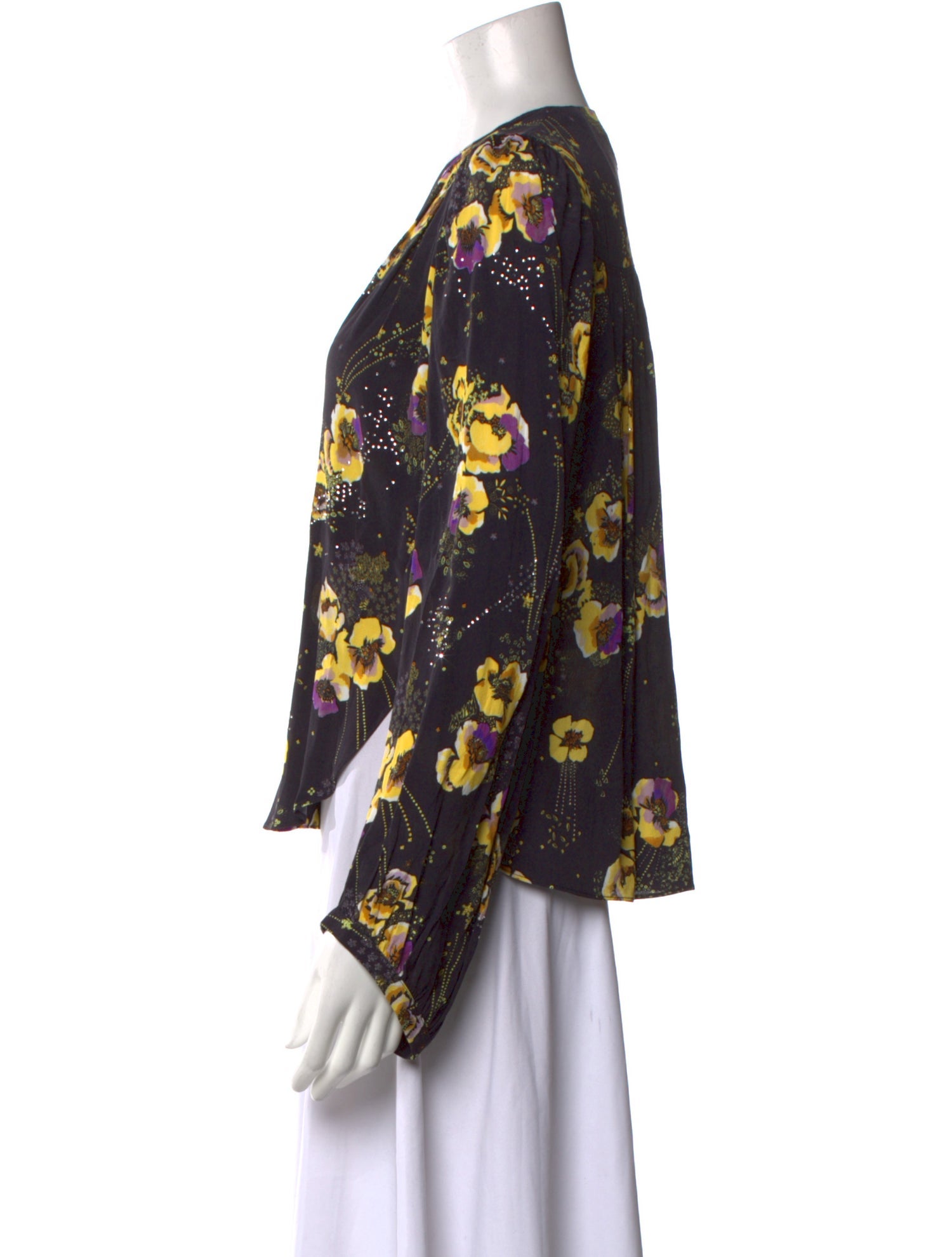 Zadig & Voltaire Silk Floral Print Blouse w/ Tags