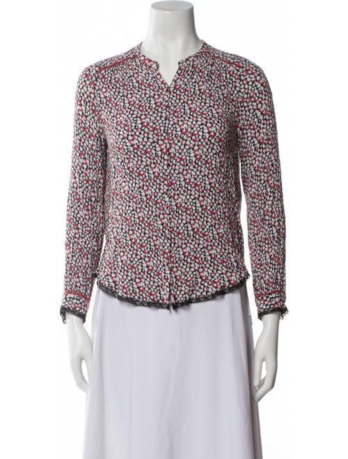 Zadig & Voltaire Printed V-Neck Button-Up Top